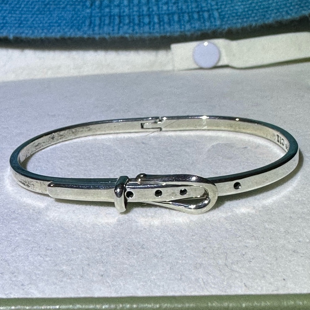 Solid 925 Sterling Silver Buckle Bracelet